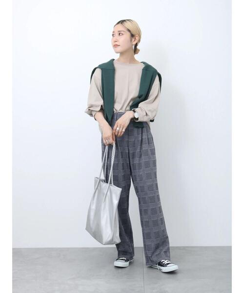 Samansa Mos2 blue（サマンサモスモスブルー）の「編みハンドル合皮トートバッグ（ハンドバッグ・レディース・ベージュ系その他/ブラック/シルバー・F）」の8枚目の写真