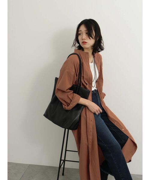 Samansa Mos2 blue（サマンサモスモスブルー）の「編みハンドル合皮トートバッグ（ハンドバッグ・レディース・ベージュ系その他/ブラック/シルバー・F）」の10枚目の写真