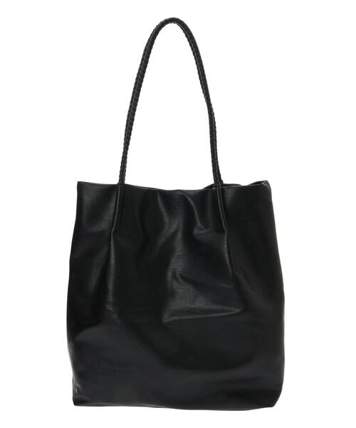 Samansa Mos2 blue（サマンサモスモスブルー）の「編みハンドル合皮トートバッグ（ハンドバッグ・レディース・ベージュ系その他/ブラック/シルバー・F）」の14枚目の写真