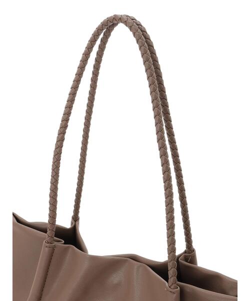 Samansa Mos2 blue（サマンサモスモスブルー）の「編みハンドル合皮トートバッグ（ハンドバッグ・レディース・ベージュ系その他/ブラック/シルバー・F）」の18枚目の写真