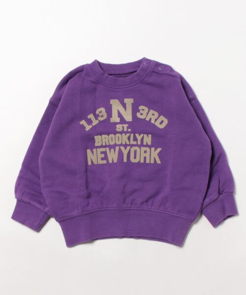 Ocean&Ground(オーシャン&グラウンド)の「カレッジロゴBIGスウェット(80~140cm)(スウェット・キッズ・チャコール/グレー/ベージュ/グリーン/パープル・80/90/95/130/120/110/140/100)」の6枚目の写真