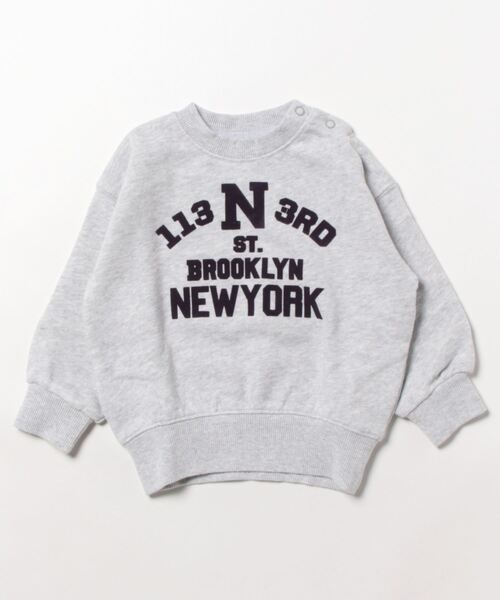 Ocean&Ground(オーシャン&グラウンド)の「カレッジロゴBIGスウェット(80~140cm)(スウェット・キッズ・チャコール/グレー/ベージュ/グリーン/パープル・80/90/95/130/120/110/140/100)」の10枚目の写真