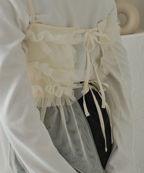 Ambre Neige（アンブルネージュ）の「2wayチュールビスチェ/WEB/EC限定商品（キャミソール・レディース・チャコールグレー/アイボリー/ブラック/ピンクベージュ/モカ・FREE）」の11枚目の写真