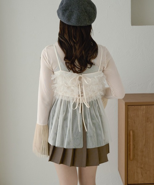 Ambre Neige（アンブルネージュ）の「2wayチュールビスチェ/WEB/EC限定商品（キャミソール・レディース・チャコールグレー/アイボリー/ブラック/ピンクベージュ/モカ・FREE）」の18枚目の写真