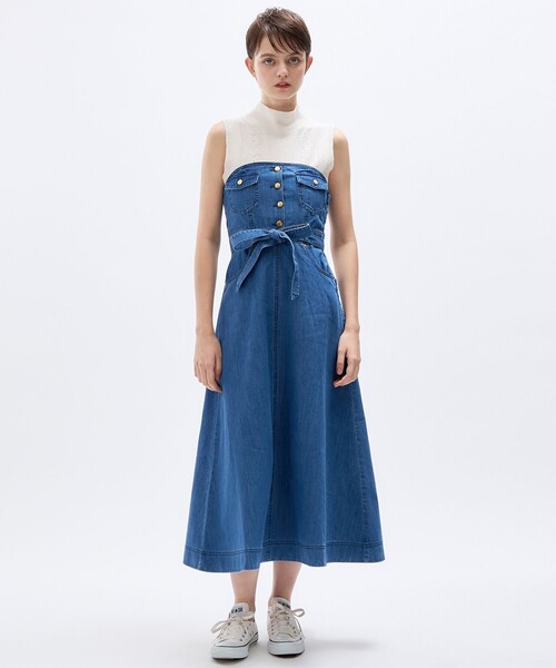 DEICY（デイシー）の「デニムベアワンピース（ワンピース・レディース・ブルー系その他/アイボリー・0/1）」の20枚目の写真