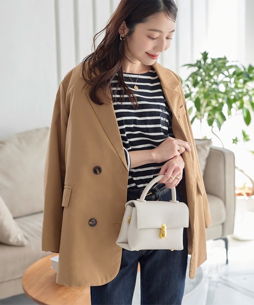 KOBE LETTUCE(コウベレタス)の「ピークドラペルテーラードジャケット(テーラードジャケット・レディース・キャメル/ブラック・M)」の2枚目の写真