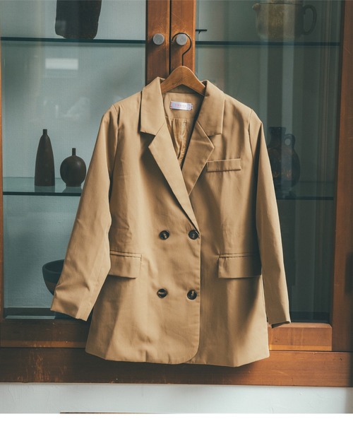 KOBE LETTUCE(コウベレタス)の「ピークドラペルテーラードジャケット(テーラードジャケット・レディース・キャメル/ブラック・M)」の5枚目の写真