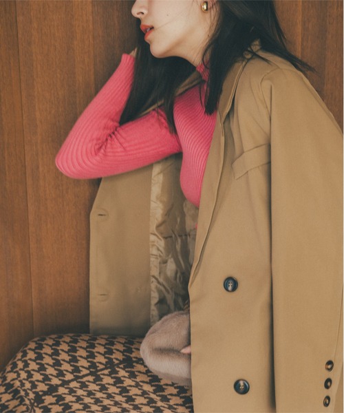 KOBE LETTUCE(コウベレタス)の「ピークドラペルテーラードジャケット(テーラードジャケット・レディース・キャメル/ブラック・M)」の8枚目の写真