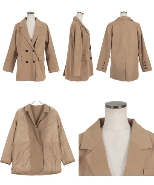 KOBE LETTUCE(コウベレタス)の「ピークドラペルテーラードジャケット(テーラードジャケット・レディース・キャメル/ブラック・M)」の10枚目の写真