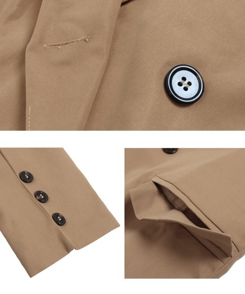 KOBE LETTUCE(コウベレタス)の「ピークドラペルテーラードジャケット(テーラードジャケット・レディース・キャメル/ブラック・M)」の11枚目の写真