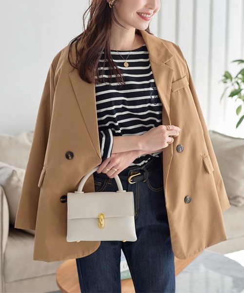 KOBE LETTUCE(コウベレタス)の「ピークドラペルテーラードジャケット(テーラードジャケット・レディース・キャメル/ブラック・M)」の16枚目の写真