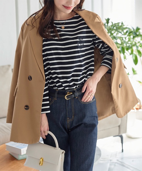 KOBE LETTUCE(コウベレタス)の「ピークドラペルテーラードジャケット(テーラードジャケット・レディース・キャメル/ブラック・M)」の17枚目の写真