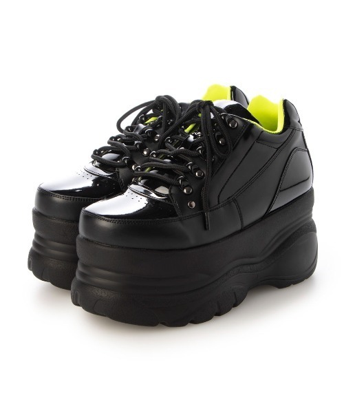 Mafmof(マフモフ)の「Mafmof(マフモフ)9cmソール厚底レースアップスニーカー(スニーカー・レディース・ブラック/ホワイト・M/S/L/LL)」の5枚目の写真