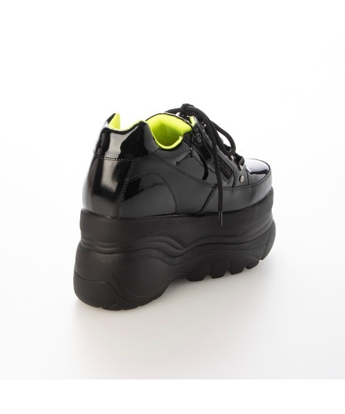 Mafmof(マフモフ)の「Mafmof(マフモフ)9cmソール厚底レースアップスニーカー(スニーカー・レディース・ブラック/ホワイト・M/S/L/LL)」の11枚目の写真