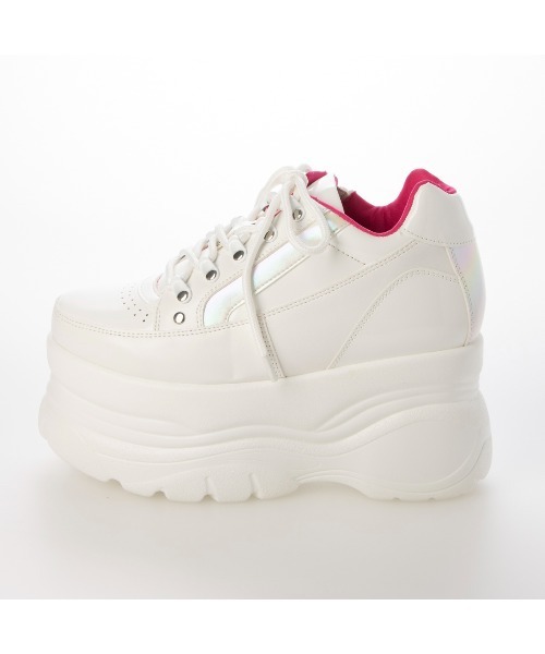 Mafmof(マフモフ)の「Mafmof(マフモフ)9cmソール厚底レースアップスニーカー(スニーカー・レディース・ブラック/ホワイト・M/S/L/LL)」の10枚目の写真