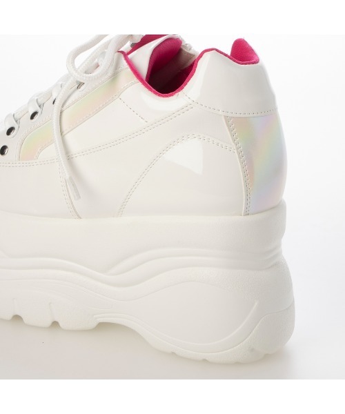 Mafmof(マフモフ)の「Mafmof(マフモフ)9cmソール厚底レースアップスニーカー(スニーカー・レディース・ブラック/ホワイト・M/S/L/LL)」の16枚目の写真