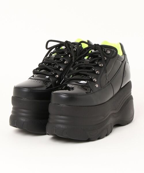 Mafmof(マフモフ)の「Mafmof(マフモフ)9cmソール厚底レースアップスニーカー(スニーカー・レディース・ブラック/ホワイト・M/S/L/LL)」の19枚目の写真