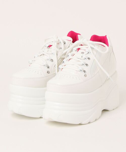 Mafmof(マフモフ)の「Mafmof(マフモフ)9cmソール厚底レースアップスニーカー(スニーカー・レディース・ブラック/ホワイト・M/S/L/LL)」の22枚目の写真