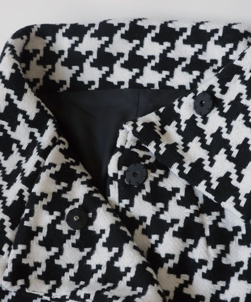 antiqua（アンティカ）の「千鳥柄デザインコート（ステンカラーコート・レディース・ブラック・FREE）」の14枚目の写真