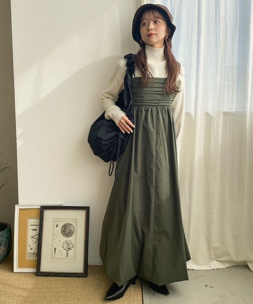 LOWRYS FARM（ローリーズファーム）の「バルーンキャミワンピース　971280（ワンピース・レディース・アイボリー/カーキ/チャコールグレー・FREE）」の3枚目の写真