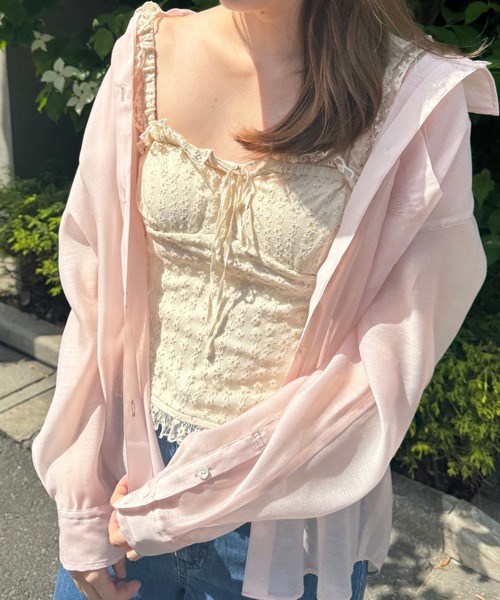 DEICY(デイシー)の「Deicyルーズフィットシャツ(シャツ/ブラウス・レディース・ライトブルー/ピンク/ベビーピンク・FREE)」の9枚目の写真