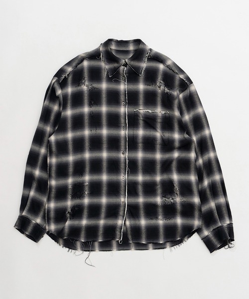 PRANK PROJECT(プランクプロジェクト)の「オンブレーチェックダメージシャツ / Ombre Check Damaged Shirt(シャツ/ブラウス・レディース・ブルー/ブラック・FREE)」の19枚目の写真