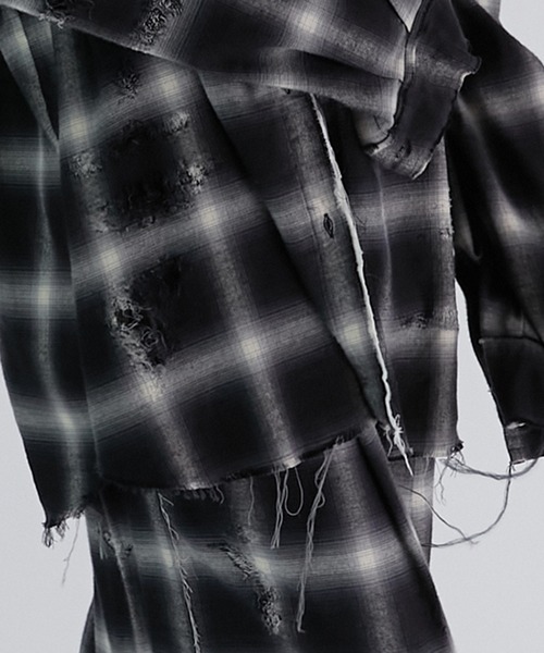 PRANK PROJECT(プランクプロジェクト)の「オンブレーチェックダメージシャツ / Ombre Check Damaged Shirt(シャツ/ブラウス・レディース・ブルー/ブラック・FREE)」の18枚目の写真