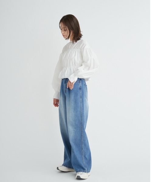 emmi(エミ)の「【emmi atelier】バルーンスリーブギャザーデザインブラウス(シャツ/ブラウス・レディース・ラベンダー/ホワイト・FREE)」の12枚目の写真