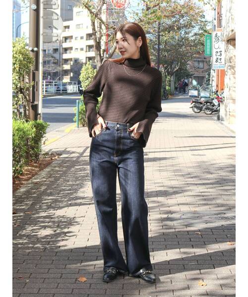 Ungrid（アングリッド）の「フレアスリーブフィットボーダーニット（ニット/セーター・レディース・ブラウン/オフホワイト/オレンジ・FREE）」の8枚目の写真