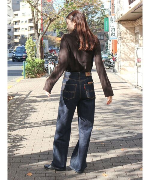 Ungrid（アングリッド）の「フレアスリーブフィットボーダーニット（ニット/セーター・レディース・ブラウン/オフホワイト/オレンジ・FREE）」の9枚目の写真