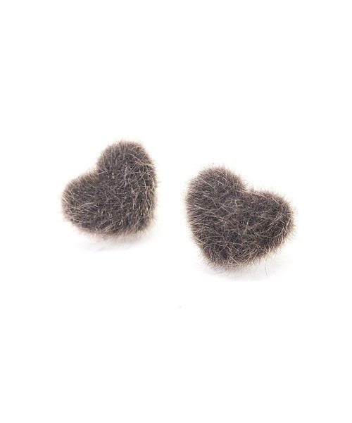 Casselini(キャセリーニ)の「Casselini(キャセリーニ)ハートピアス(ピアス(両耳用)・レディース・ブラック/パープル/レッド/ボルドー/グリーン/ピンク/グレー・FREE)」の3枚目の写真