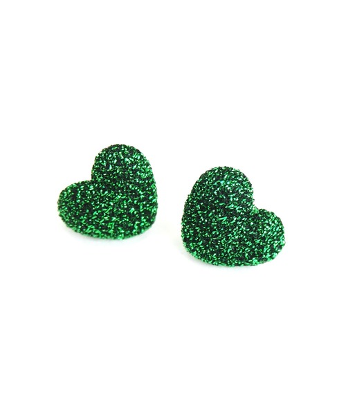 Casselini(キャセリーニ)の「Casselini(キャセリーニ)ハートピアス(ピアス(両耳用)・レディース・ブラック/パープル/レッド/ボルドー/グリーン/ピンク/グレー・FREE)」の4枚目の写真