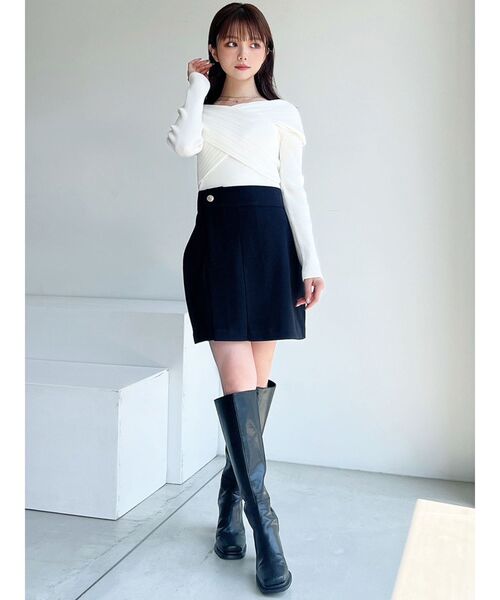 RESEXXY(リゼクシー)の「ランダムリブクロスニットトップス(ニット/セーター・レディース・ホワイト/ブラック/ブルー/ベージュ・FREE)」の20枚目の写真