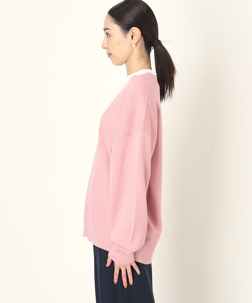THE SHOP TK （ザ ショップ ティーケー ）の「◆深Vニットプルオーバー/洗濯機洗い可（ニット/セーター・レディース・ピンク系/ネイビー/オフホワイト・13/12）」の14枚目の写真