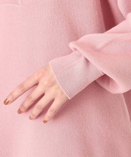 THE SHOP TK （ザ ショップ ティーケー ）の「◆深Vニットプルオーバー/洗濯機洗い可（ニット/セーター・レディース・ピンク系/ネイビー/オフホワイト・13/12）」の4枚目の写真