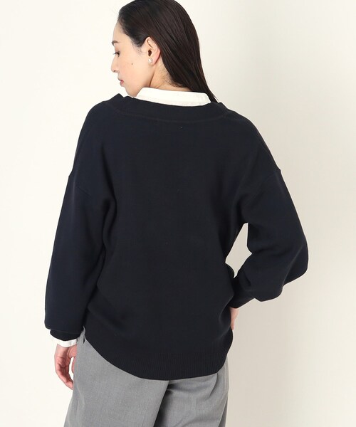 THE SHOP TK （ザ ショップ ティーケー ）の「◆深Vニットプルオーバー/洗濯機洗い可（ニット/セーター・レディース・ピンク系/ネイビー/オフホワイト・13/12）」の18枚目の写真