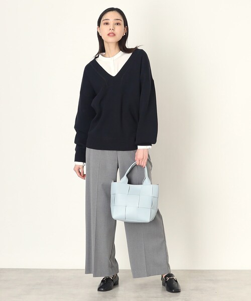 THE SHOP TK （ザ ショップ ティーケー ）の「◆深Vニットプルオーバー/洗濯機洗い可（ニット/セーター・レディース・ピンク系/ネイビー/オフホワイト・13/12）」の19枚目の写真