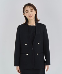 【CINOH/チノ】BLACK FORMAL NO COLLAR JACKET/ブラックフォーマルノーカラージャケット