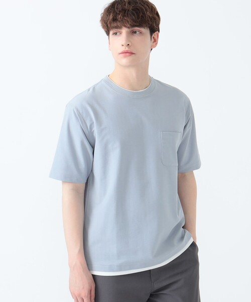 【接触冷感】BEAMS HEART / クールタッチ フェイクレイヤー ポケット Tシャツ（Tシャツ/カットソー）｜BEAMS HEART（ビームスハート）