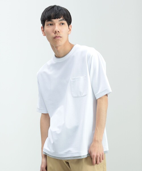 【接触冷感】BEAMS HEART / クールタッチ フェイクレイヤー ポケット Tシャツ（Tシャツ/カットソー）｜BEAMS HEART（ビームスハート）