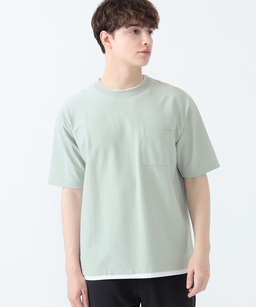 【接触冷感】BEAMS HEART / クールタッチ フェイクレイヤー ポケット Tシャツ（Tシャツ/カットソー）｜BEAMS HEART（ビームスハート）