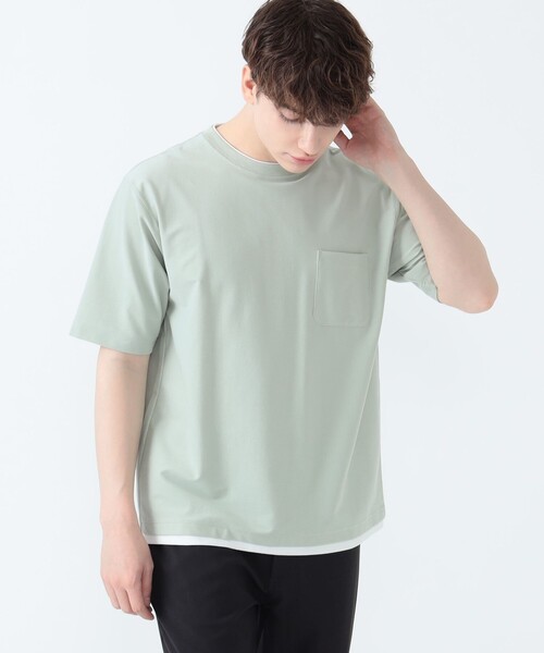 【接触冷感】BEAMS HEART / クールタッチ フェイクレイヤー ポケット Tシャツ（Tシャツ/カットソー）｜BEAMS HEART（ビームスハート）