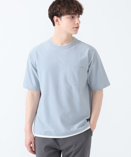 【接触冷感】BEAMS HEART / クールタッチ フェイクレイヤー ポケット Tシャツ（Tシャツ/カットソー）｜BEAMS HEART（ビームスハート）