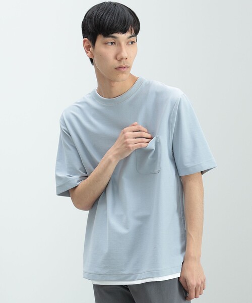 【接触冷感】BEAMS HEART / クールタッチ フェイクレイヤー ポケット Tシャツ（Tシャツ/カットソー）｜BEAMS HEART（ビームスハート）