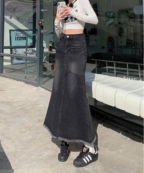 almo（アルモ）の「ブラックデニムスカート(BQ)（デニムスカート・レディース・ブラック・MEDIUM/LARGE）」の5枚目の写真