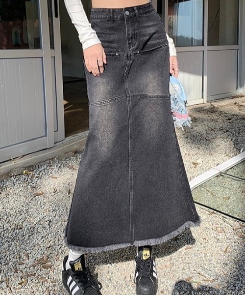 almo（アルモ）の「ブラックデニムスカート(BQ)（デニムスカート・レディース・ブラック・MEDIUM/LARGE）」の6枚目の写真