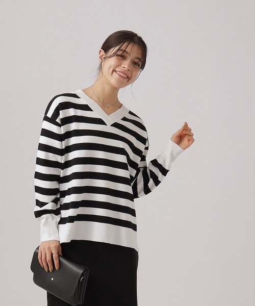 DRESKIP(ドレスキップ)の「◆【洗える】コットンVネックニット【CIRCRIC】(ニット/セーター・レディース・ライトベージュ/ブラック系2/ピンク系/ブルー・02/03/04)」の22枚目の写真