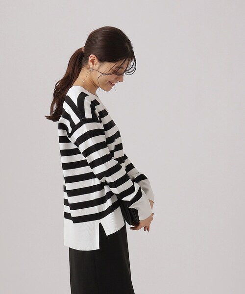 DRESKIP(ドレスキップ)の「◆【洗える】コットンVネックニット【CIRCRIC】(ニット/セーター・レディース・ライトベージュ/ブラック系2/ピンク系/ブルー・02/03/04)」の11枚目の写真