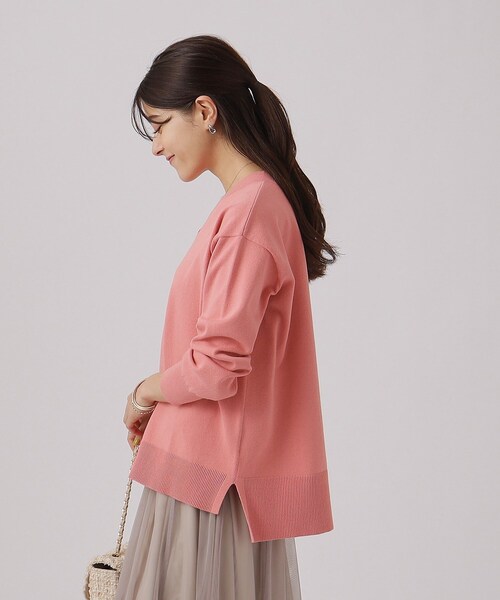 DRESKIP(ドレスキップ)の「◆【洗える】コットンVネックニット【CIRCRIC】(ニット/セーター・レディース・ライトベージュ/ブラック系2/ピンク系/ブルー・02/03/04)」の15枚目の写真