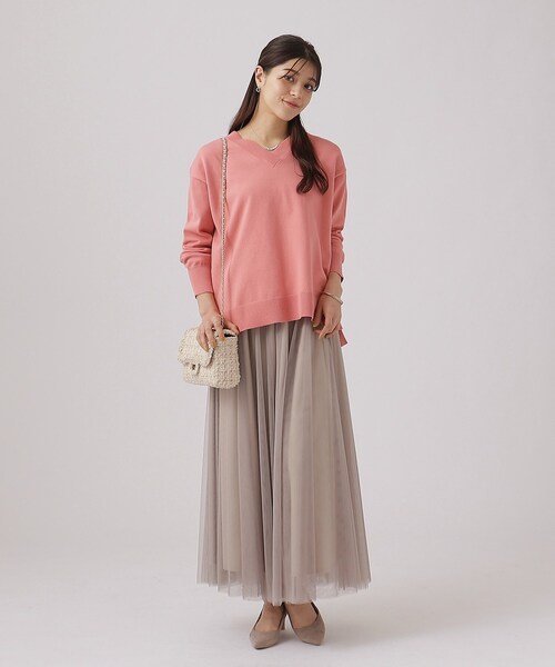DRESKIP(ドレスキップ)の「◆【洗える】コットンVネックニット【CIRCRIC】(ニット/セーター・レディース・ライトベージュ/ブラック系2/ピンク系/ブルー・02/03/04)」の16枚目の写真
